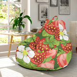 Strawberry Leaves Flower Pattern Bean Bag Cover