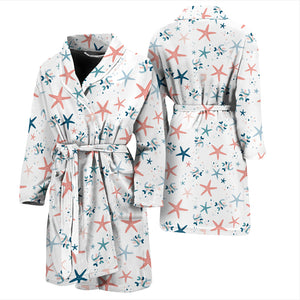 Starfish Pattern Background Men Bathrobe