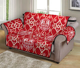 Daruma Red Pattern Loveseat Couch Cover Protector