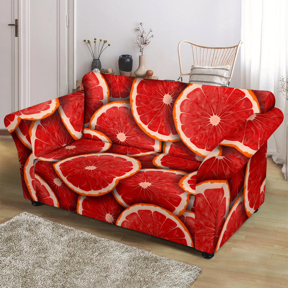 Sliced Grapefruit Pattern Background Loveseat Couch Slipcover