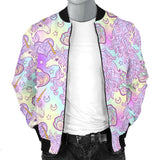 Unicorn Heart Pattern Men Bomber Jacket