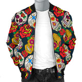 Suger Skull Pattern Background Men Bomber Jacket