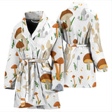 Mushroom Pattern Theme Women Bathrobe