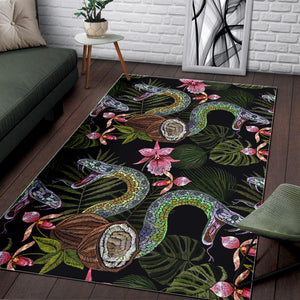 Snake Leaves Coconut Pattern Area Rug