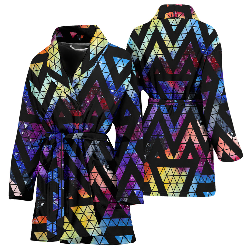 Space Colorful Tribal Galaxy Pattern Women Bathrobe