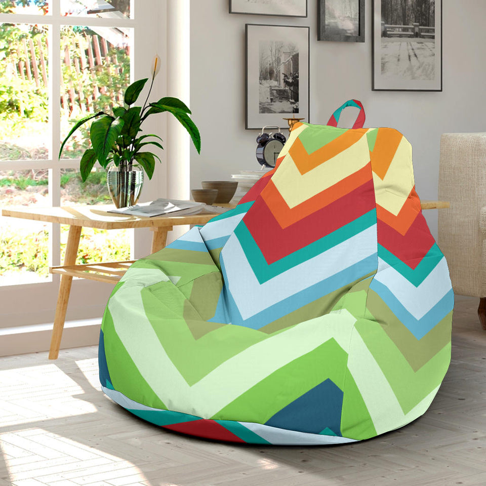 Rainbow Zigzag Chavron Pattern Bean Bag Cover