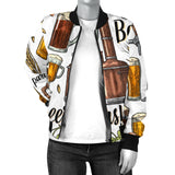 Beer Cheer Pattern Women Bomber Jacket