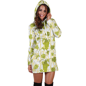 Grape Pattern Background Women Hoodie Dress