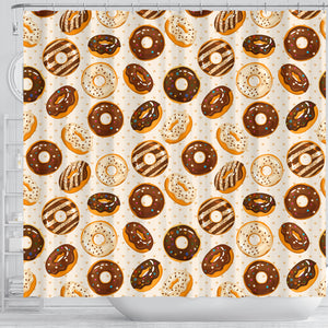 Chocolate Donut Pattern Shower Curtain Fulfilled In US