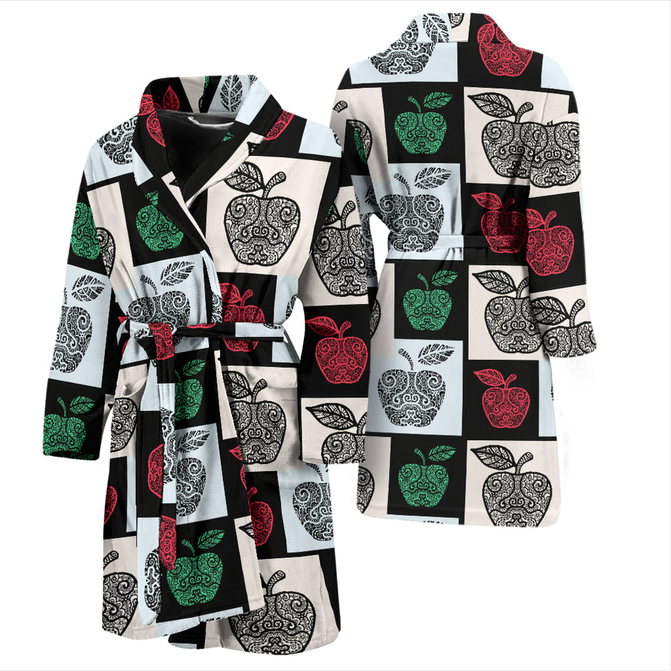 Apple Tribel Pattern Men Bathrobe
