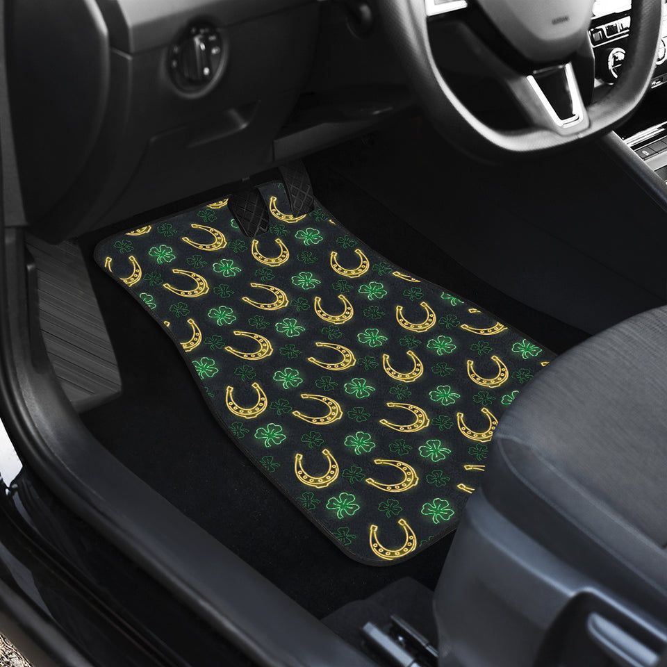 Horseshoes Pattern Print Design 04 Front and Back Car Mats