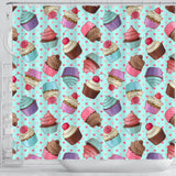 Cup Cake Heart Pattern Shower Curtain Fulfilled In US