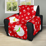 Meneki Neko Lucky Cat Pattern Red Background Recliner Cover Protector