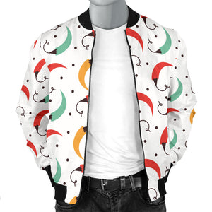 Red Green Yellow Chili Pattern Men Bomber Jacket