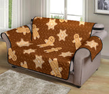 Christmas Gingerbread Cookie Pattern Loveseat Couch Cover Protector