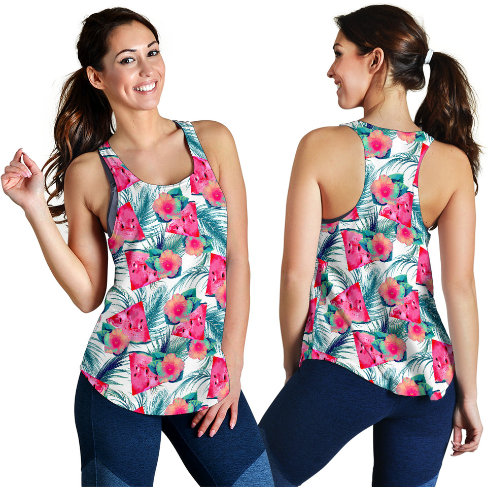 Watermelon Flower Pattern Women Racerback Tank Top