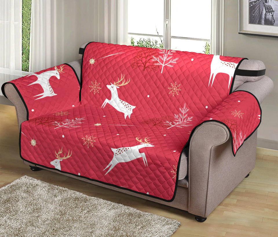 Deer Pattern Background Loveseat Couch Cover Protector