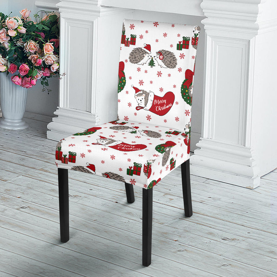 Hedgehog Pattern Print Design 05 Dining Chair Slipcover