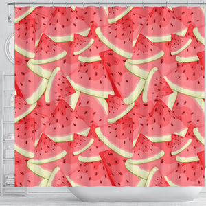 Watermelon Pattern Background Shower Curtain Fulfilled In US