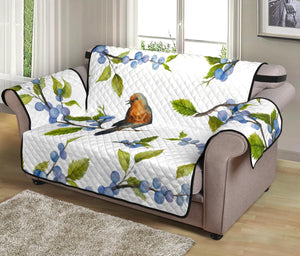 Blueberry Bird Pattern Loveseat Couch Cover Protector