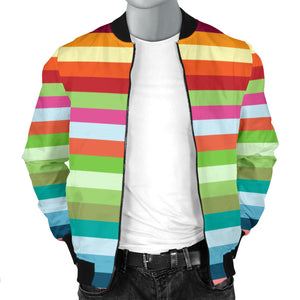 Rainbow Pattern Men Bomber Jacket