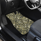 Green Camo Camouflage Flower Pattern Front Car Mats