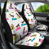 Beagle Yoga Pattern Universal Fit Car Seat Covers