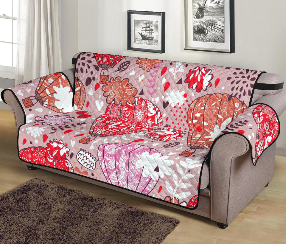 Red Pink Hot Air Balloon Pattern Sofa Cover Protector