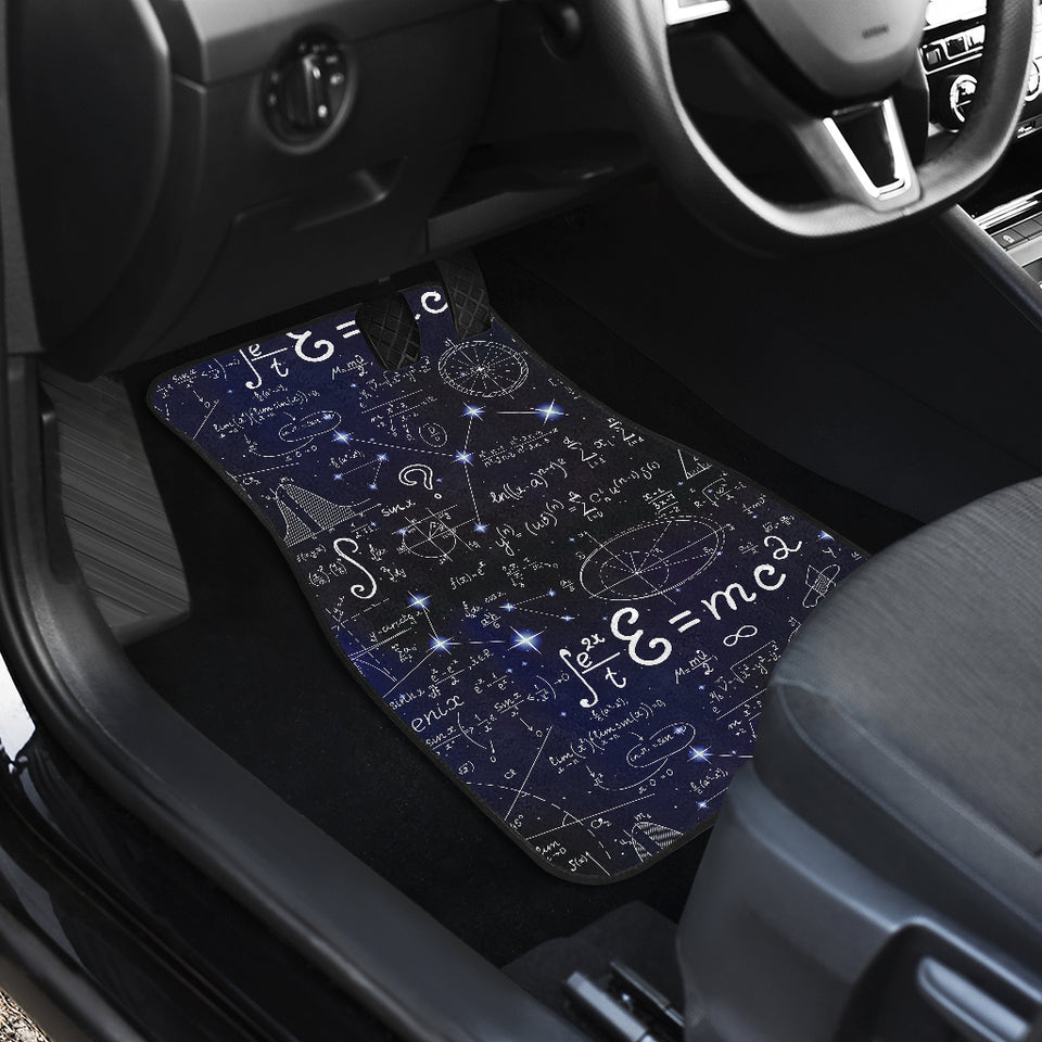 Math Pattern Print Design 02 Front and Back Car Mats