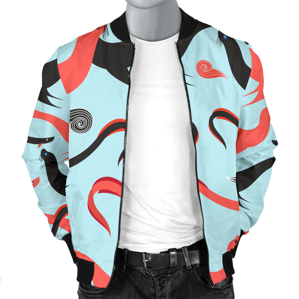 Sea Lion Pattern Theme Men Bomber Jacket