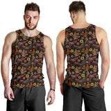 Rooster Chicken Flower Pattern Men Tank Top