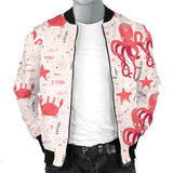 Octopus  Crab Starfish Pattern Men Bomber Jacket