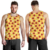 Pizza Salami Mushroom Texture Pattern Men Tank Top