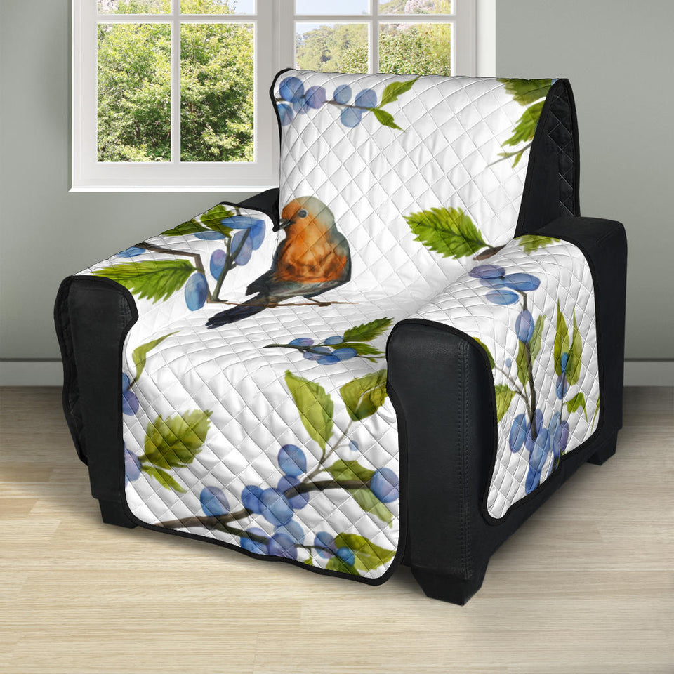 Blueberry Bird Pattern Recliner Cover Protector