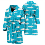 Swordfish Pattern Print Design 02 Men Bathrobe