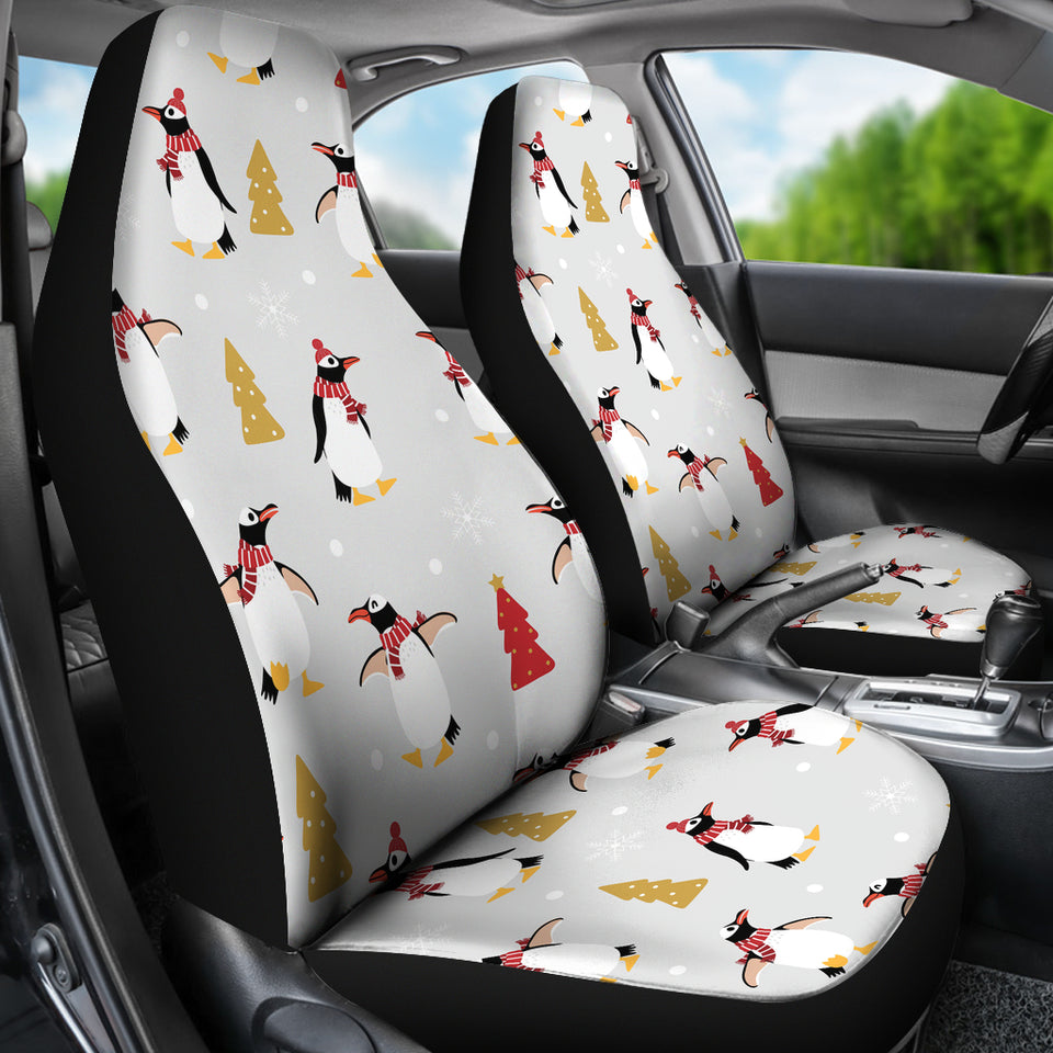 Penguin Christmas Tree Pattern Universal Fit Car Seat Covers