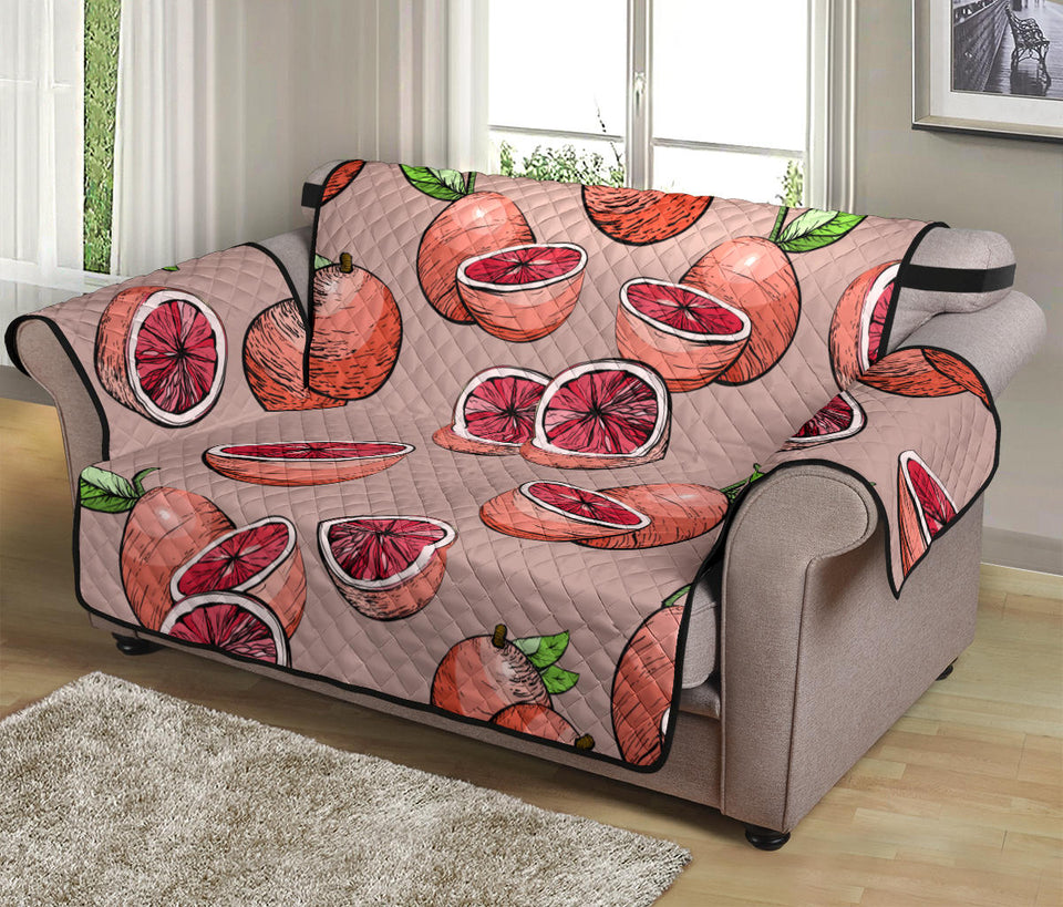Grapefruit Pattern Background Loveseat Couch Cover Protector