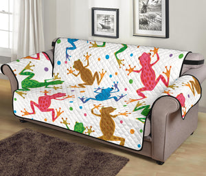 Colorful Frog Pattern Sofa Cover Protector