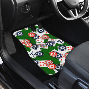 Casino Cards Suits Pattern Print Design 03 Front Car Mats