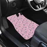 Eiffel Tower Pink Background Pattern Print Design 04 Front Car Mats