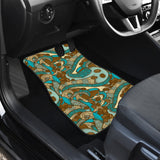 Coffee Bean Pattern Graphic Ornate Front Car Mats