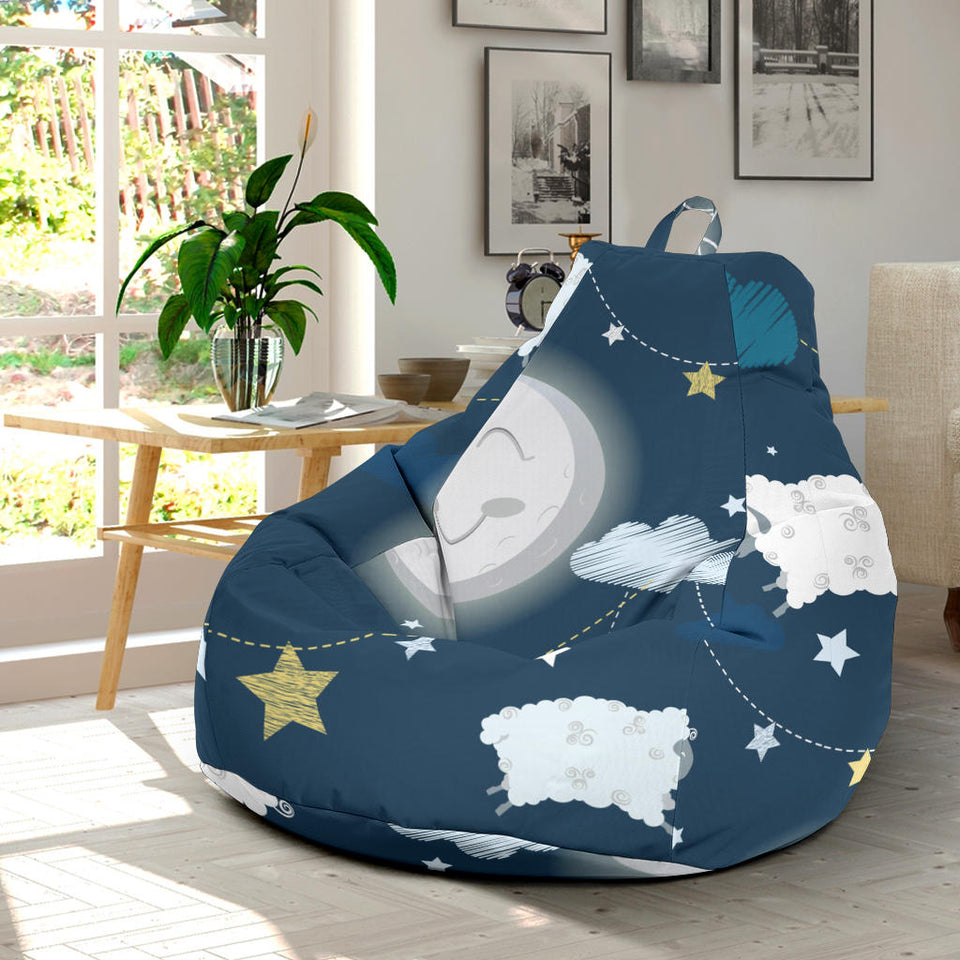 Sheep Playing Could Moon Pattern  Bean Bag Cover