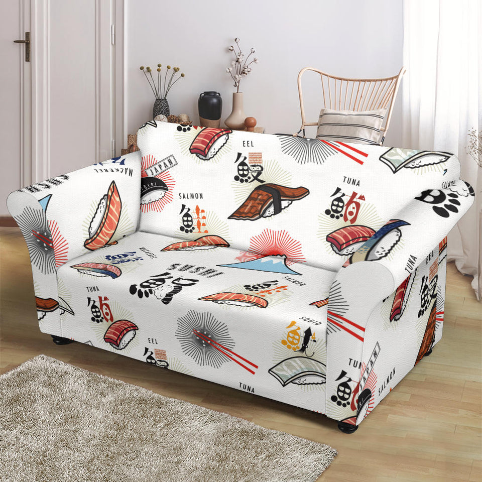 Sushi Japanese Pattern Loveseat Couch Slipcover