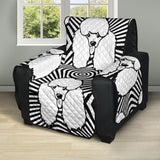 Black and White Poodle Pattern Recliner Cover Protector