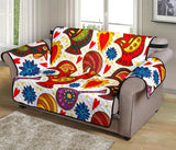 Colorful Rooster Chicken Guitar Pattern Loveseat Couch Cover Protector