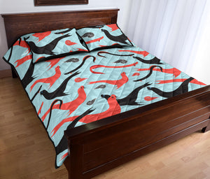 Sea Lion Pattern Theme Quilt Bed Set