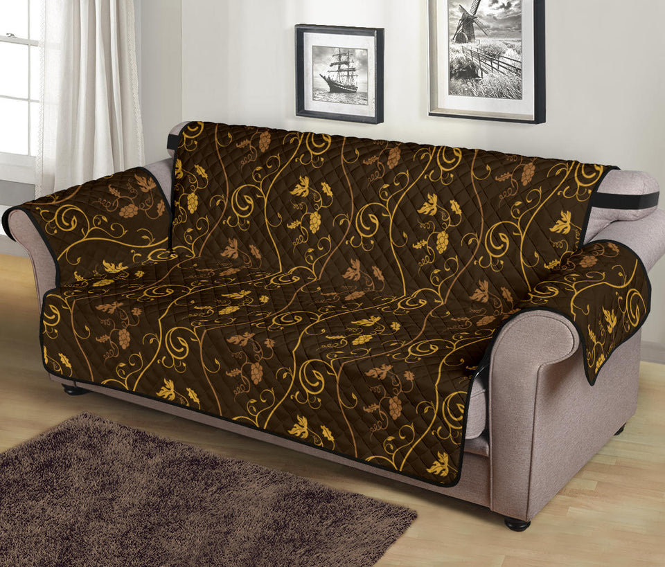 Gold Grape Pattern Sofa Cover Protector