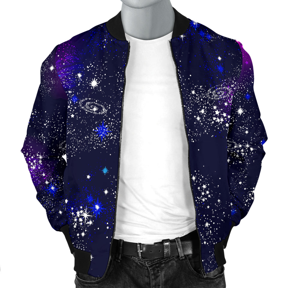 Space Galaxy Pattern Men Bomber Jacket