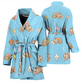 Sleep Sloth Pattern Women Bathrobe