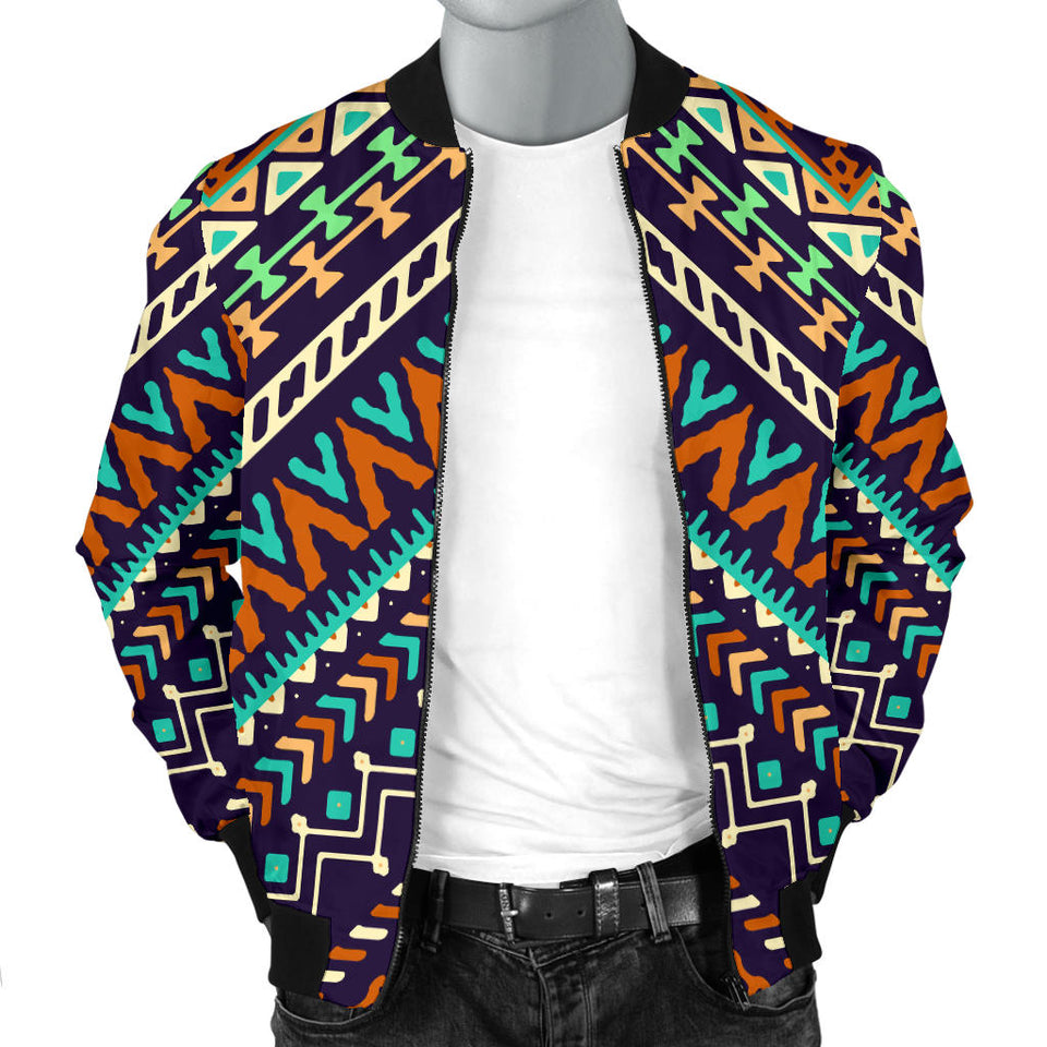 Zigzag African Afro Dashiki Adinkra Kente Men Bomber Jacket